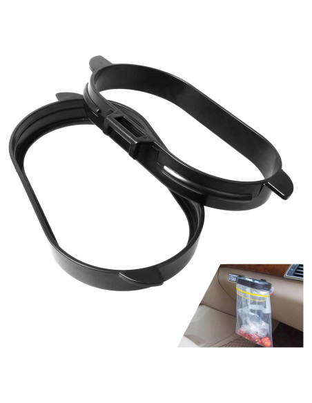 2 Piezas Marco de Bolsa de Basura para Auto getfay - ABS Negro