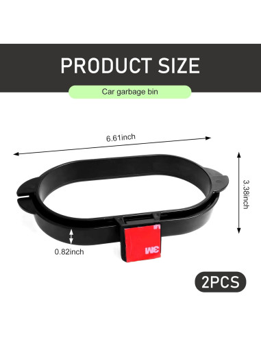 2 Piezas Marco de Bolsa de Basura para Auto getfay - ABS Negro