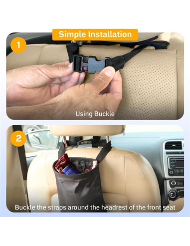 Bolsa de Basura para Auto EcoNour 2 Paquete Lavable 20x12cm