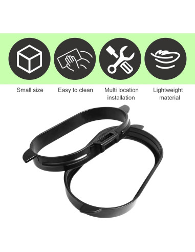 2 Piezas Marco de Bolsa de Basura para Auto getfay - ABS Negro