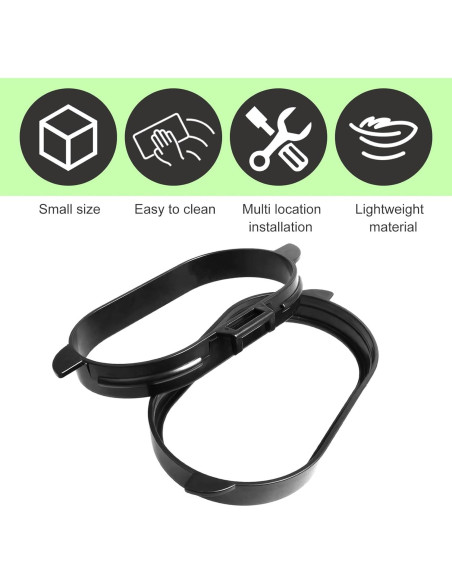 2 Piezas Marco de Bolsa de Basura para Auto getfay - ABS Negro