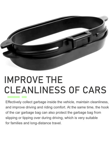 2 Piezas Marco de Bolsa de Basura para Auto getfay - ABS Negro