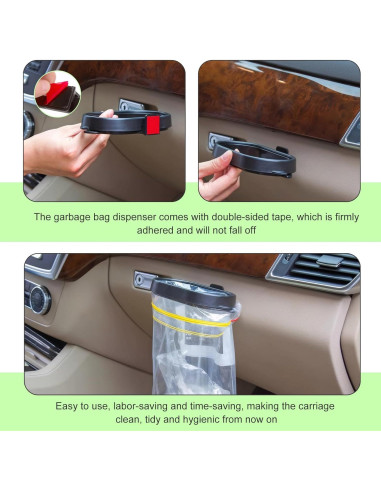 2 Piezas Marco de Bolsa de Basura para Auto getfay - ABS Negro