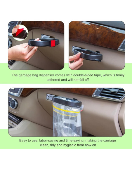 2 Piezas Marco de Bolsa de Basura para Auto getfay - ABS Negro