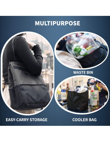 Bolsa de Basura para Automóvil MCNULGUR Negra Impermeable