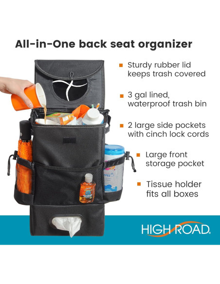 Contenedor de Basura Grande High Road 3 Galones para Auto