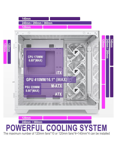 Caja de PC FOIFKIN F300 ATX Mid-Tower Cristal 270 Tipo-C
