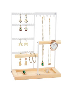 Soporte Organizador de Joyería Lengnoyp Blanco 4 Niveles