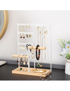 Soporte Organizador de Joyería Lengnoyp Blanco 4 Niveles 2