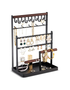 Organizador de Joyería ProCase 6 Niveles Negro con 15 Ganchos