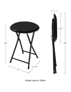 Juego de 4 Taburetes Plegables Lavish Home 45.72 cm Negro 2