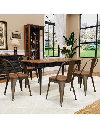 Conjunto de 4 Sillas de Comedor Arlunar de Metal 45.72 cm