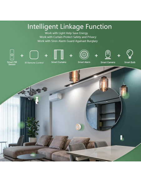 Sensor de Movimiento WiFi Gaoducash PIR Inalámbrico 6.1m