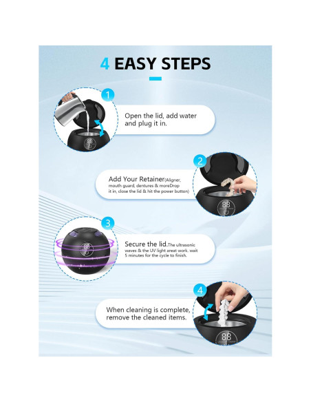 Limpiador Ultrasónico SENYUHAI 180ml para Dentaduras y Joyería