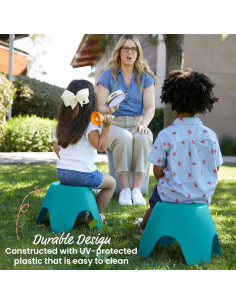 Conjunto de 4 Taburetes ECR4Kids Turquesa para Niños 2