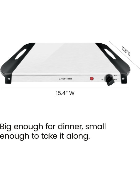 Servidor de Buffet Eléctrico Chefman con Bandeja Calentadora 35.56 cm