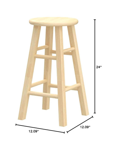 Juego de 4 Taburetes de Cocina PJ Wood 61 cm Natural