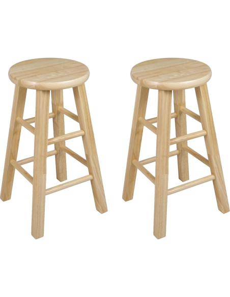 Juego de 4 Taburetes de Cocina PJ Wood 61 cm Natural