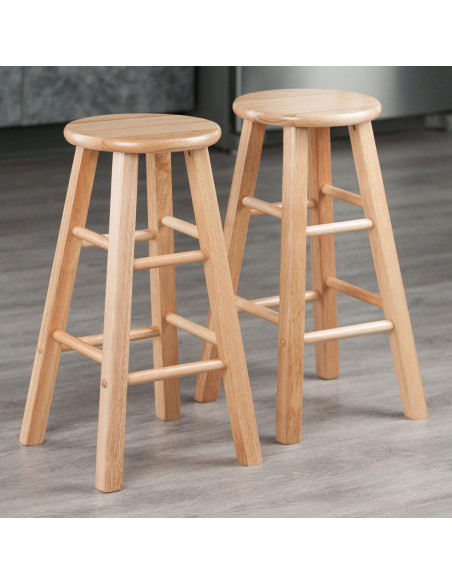 Juego de 4 Taburetes de Cocina PJ Wood 61 cm Natural