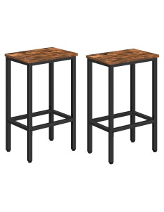 Juego de 2 Taburetes de Bar MAHANCRIS Marrón Rústico 65cm