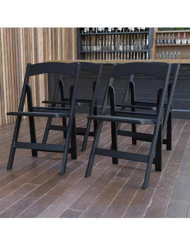 Juego de 4 Sillas Plegables Flash Furniture Negro 453.6 kg