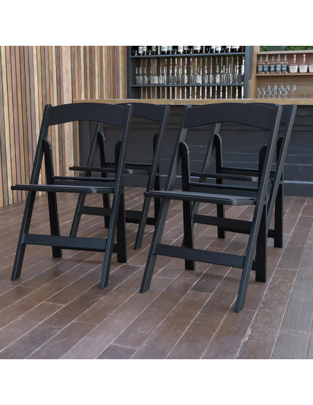 Juego de 4 Sillas Plegables Flash Furniture Negro 453.6 kg