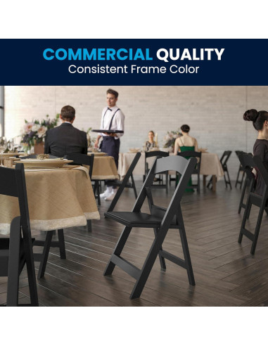 Juego de 4 Sillas Plegables Flash Furniture Negro 453.6 kg