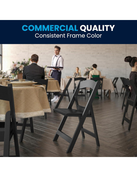 Juego de 4 Sillas Plegables Flash Furniture Negro 453.6 kg