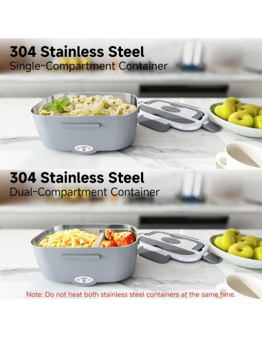 Lonchera Eléctrica Sitlais 80W 1.5L Acero Inoxidable Gris