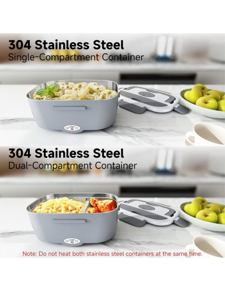 Lonchera Eléctrica Sitlais 80W 1.5L Acero Inoxidable Gris