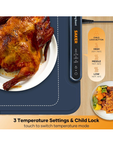 Alfombrilla Calentadora Saker 60x40 cm con 3 Temperaturas