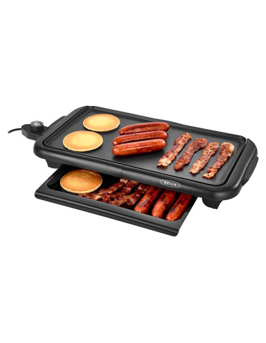Plancha Eléctrica BELLA 1500W con Bandeja Calentadora 25.4x45.7cm