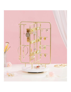 Soporte de Joyería Homde Oro Rotatorio para Tocador 38 cm 2