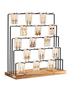 Soporte de Exhibición de Aretes DGWJSU Madera Rústica 39.4 cm
