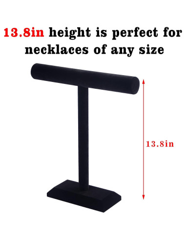 Soporte para Collares Pangkeep de Terciopelo Negro 35 cm