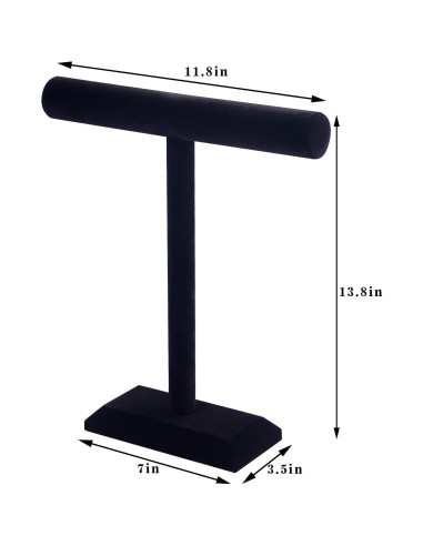Soporte para Collares Pangkeep de Terciopelo Negro 35 cm