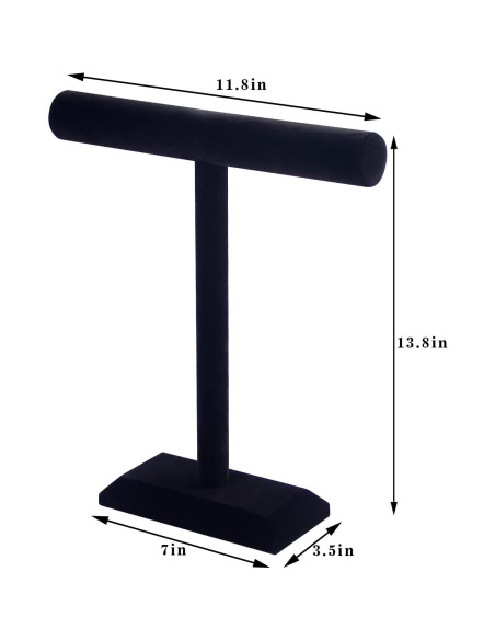 Soporte para Collares Pangkeep de Terciopelo Negro 35 cm