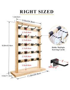 Soporte de Joyería Fumingpal de Madera 5 Niveles 20 Ganchos 2