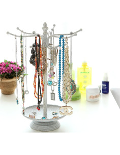 Organizador de Joyería de Metal MyGift Blanco Vintage 12 Ganchos 2