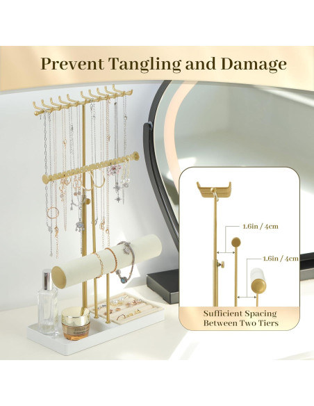 Soporte Organizador de Joyería Tirzah Ajustable 3 Niveles Soporte Organizador de Joyería Tirzah Ajustable 3 Niveles