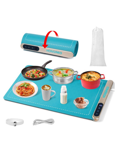 Bandeja Calentadora Eléctrica HONSREO 60x36.8cm 6 Modos Temperatura