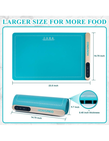 Bandeja Calentadora Eléctrica HONSREO 60x36.8cm 6 Modos Temperatura
