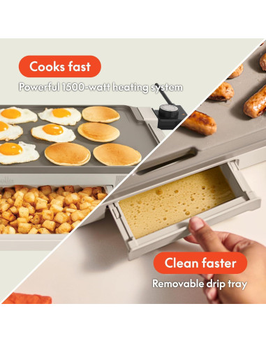 Plancha Eléctrica Bella 10" x 20" Cerámica 1500W con Bandeja