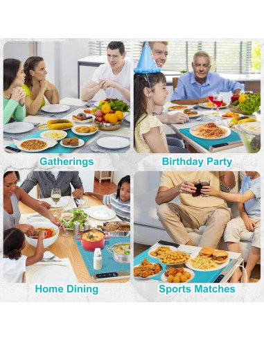 Bandeja Calentadora Eléctrica HONSREO 60x36.8cm 6 Modos Temperatura