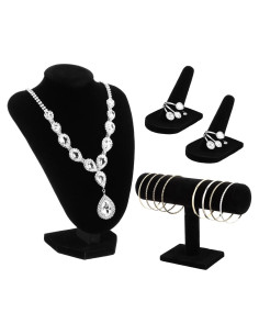 Conjunto de Exhibición de Joyería Wenqik 4 Piezas Terciopelo