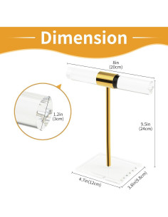 Soporte de Joyería SHUNKAIZS Acrílico y Acero Inoxidable 27.43 cm 2