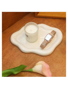 Plato de Joyería Cerámica CCINPPY Nube Blanco 19.6x13.5 cm