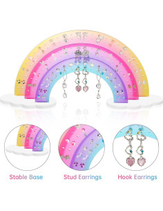Organizador de Pendientes Acrílico NiHome Arcoíris 140 Agujeros 2