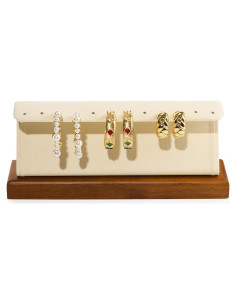Soporte de Joyería de Madera Woodten para Pendientes Beige