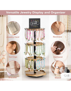 Soporte giratorio para pulseras QILICHZ de madera hexagonal 2